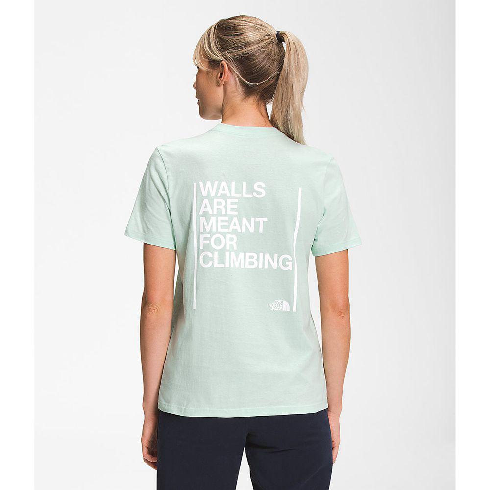 The North Face Κοντό Μανίκι Walls Γυναικεια T Shirt - Τυρκουάζ (VSPU71549)